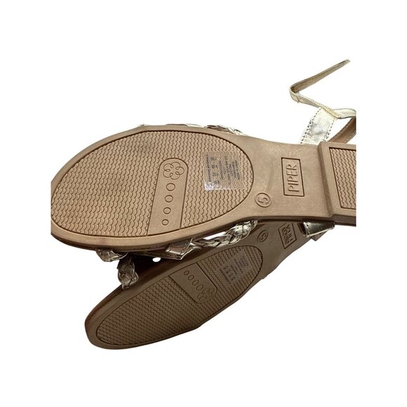 Piper Size 5M Girls Gold Braided Strap Sandals Adjustable Ankle Straps - Picture 16 of 16
